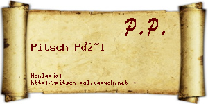 Pitsch Pál névjegykártya